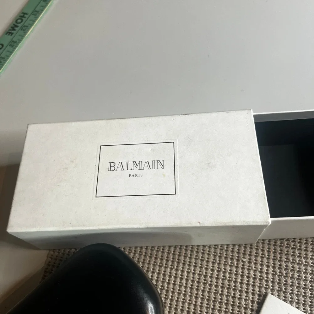 Balmain Paris BL 2012 Sunglasses Brown Marble Studded Made in France with‎ Case